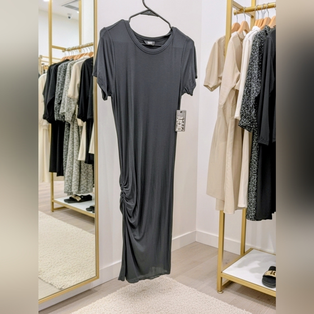 DKNY Sophisticated Black Midi Dress Size M New‎ With Tags - Picture 1 of 1